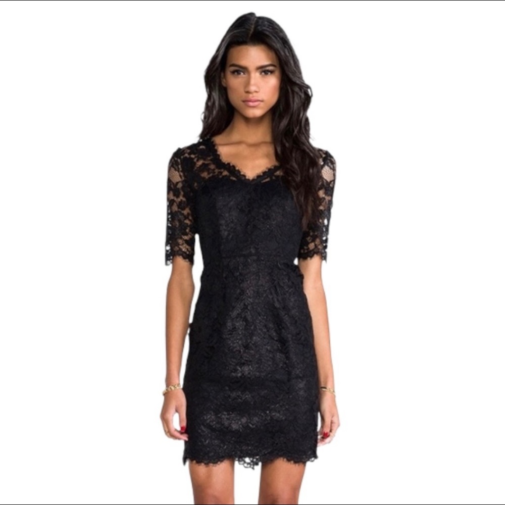 Shoshanna Black Lace Mini Dress